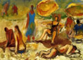 Spiaggia, 1985, olio su tela, cm 50x70, Napoli, collezione privata